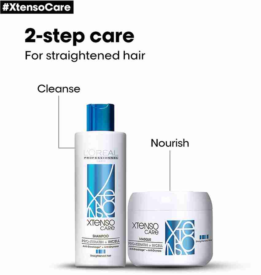 L Oreal Professionnel X Tenso Care Shampoo 250ml Masque 196gms For Salon Straightened Hair