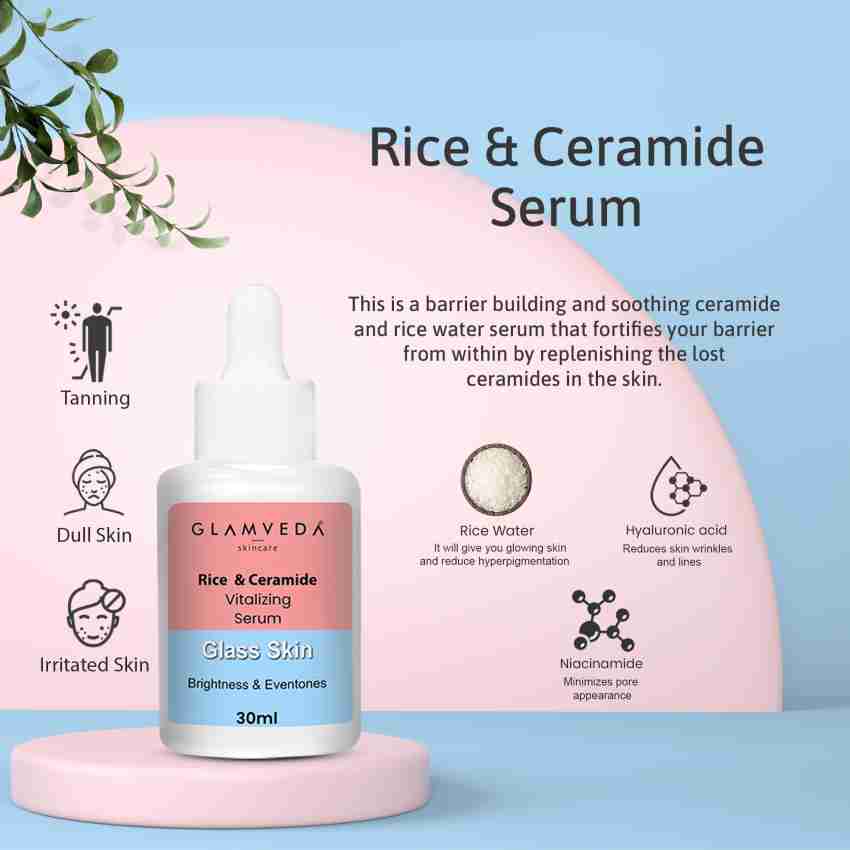 GLAMVEDA Korean Glass Skin Rice & Ceramide Face Serum
