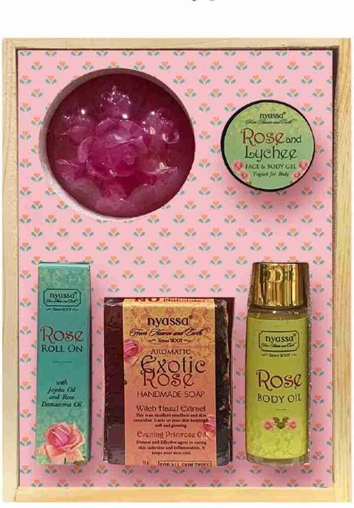 nyassa a Thousand Roses Gift Set with handmade soaps Roll on Body