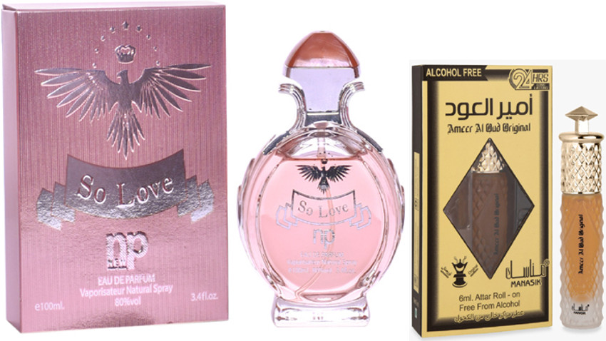 Manasik So Love Perfumes 100ml Ameer Al Oud Orignal 6ml Price in