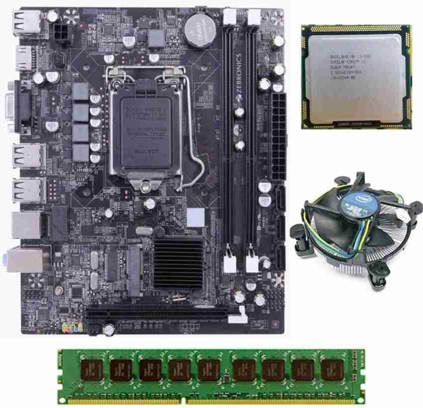 ZEBRONICS H55 mother board i3 550 processor 4gb ddr3 Ram fan Combo Motherboard ZEBRONICS Flipkart