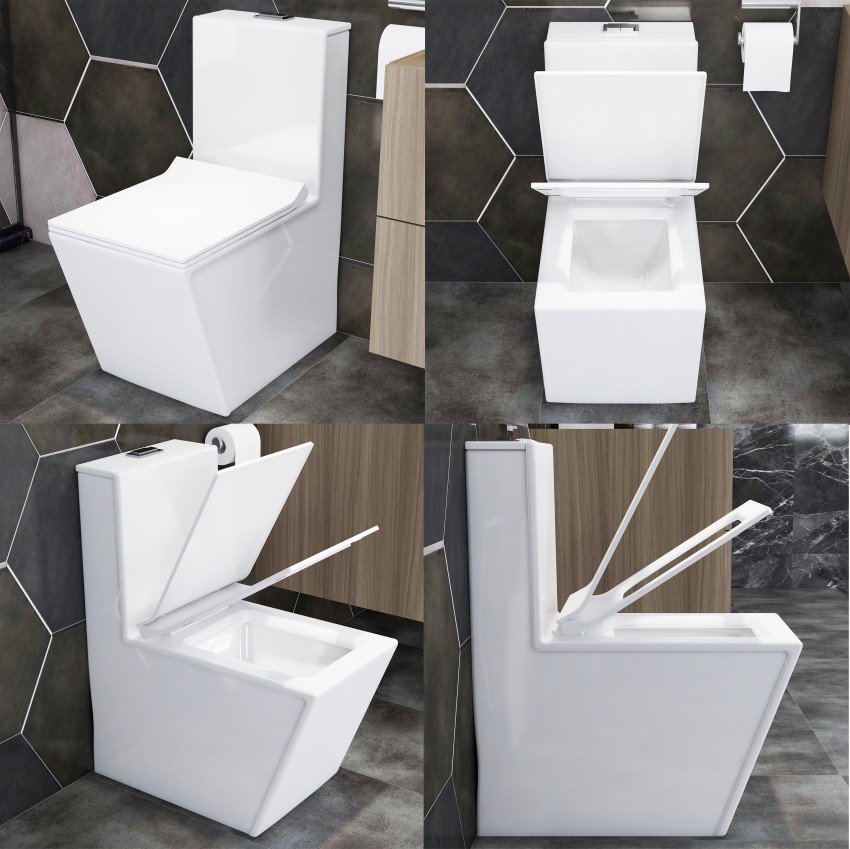 Plantex Ceramic One Piece Western Commode With Toilet Seat/Water