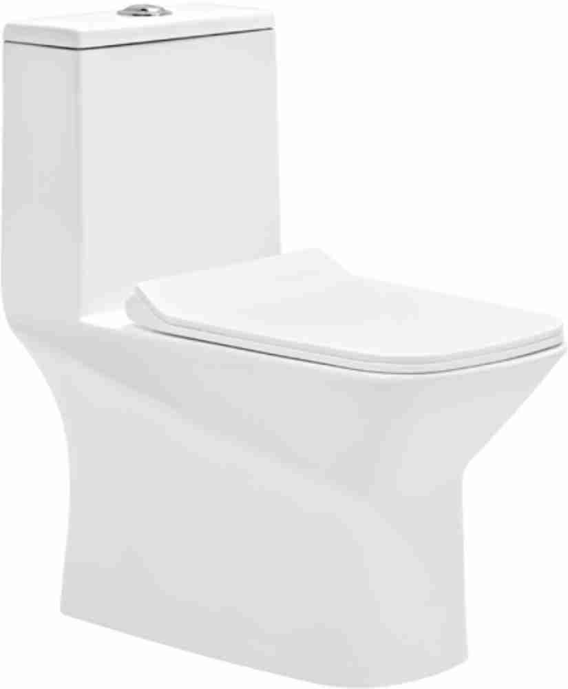 Glexero Square Shape Floor Mounted Commode. S Trap 9Inch Western