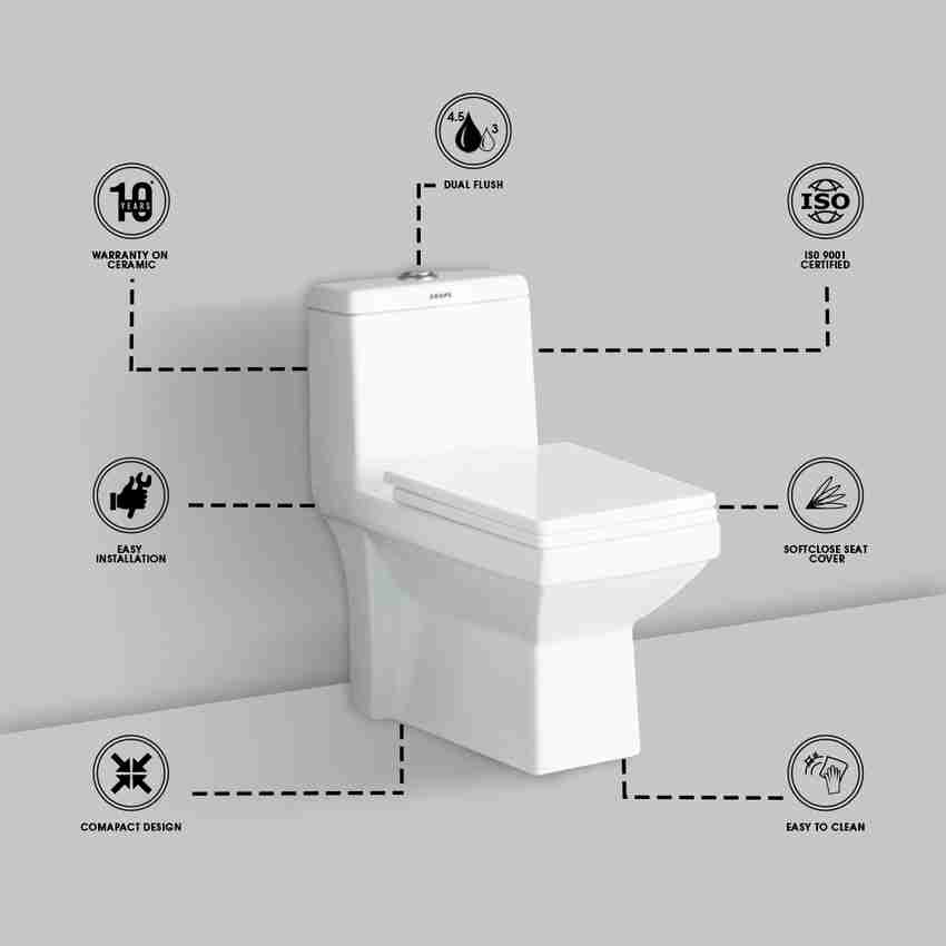 Drops Luxury Bathware Western Floor Mounted One Piece Water Closet