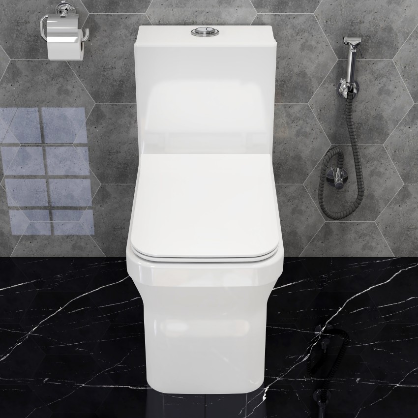 Plantex Ceramic One Piece Western Commode With Toilet Seat/Water