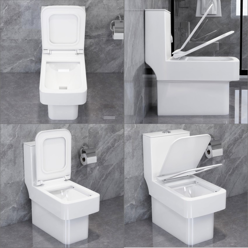 Plantex Ceramic One Piece Western Commode With Toilet Seat/Water