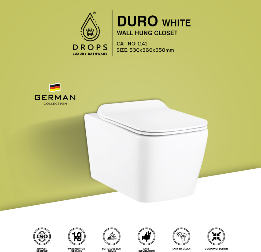 Drops Luxury Bathware Ceramic Commode Wall Mount/Wall Hung Western 