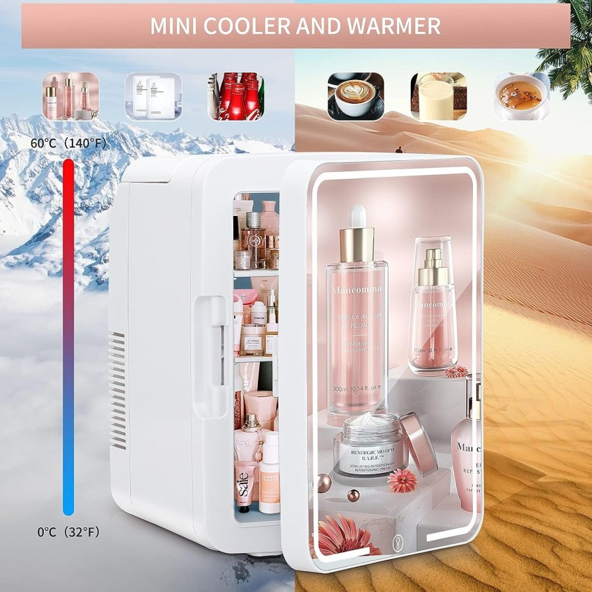 Cooluli Beauty 12L Makeup Fridge - Pink Mini Fridge for Skin Care  Accessories, Cosmetics and Facial Masks Storage - Interior LED Lights - for  Women 