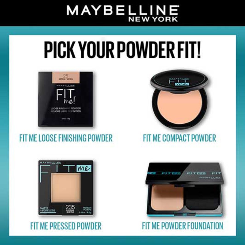MAYBELLINE NEW YORK Fit Me Matte + Poreless Powder, 16H Oil Control with SPF  32 Compact - Price in India, Buy MAYBELLINE NEW YORK Fit Me Matte +  Poreless Powder