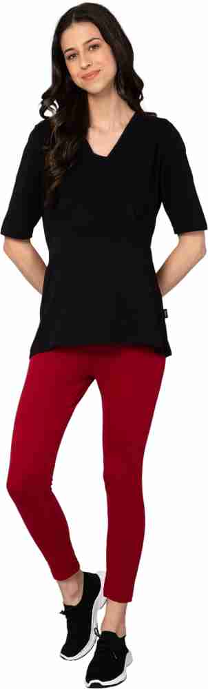 Zelena Maternity Yoga Leggings & Feeding Zipless Top T-Shirt Set - Black &  Red Women Compression Price in India - Buy Zelena Maternity Yoga Leggings &  Feeding Zipless Top T-Shirt Set 