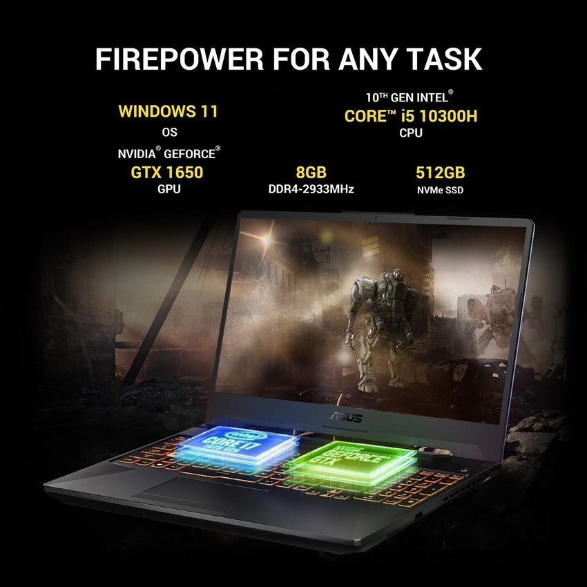 ASUS TUF Gaming F15 Intel Core i5 10th Gen 10300H - (8 GB/512 GB 