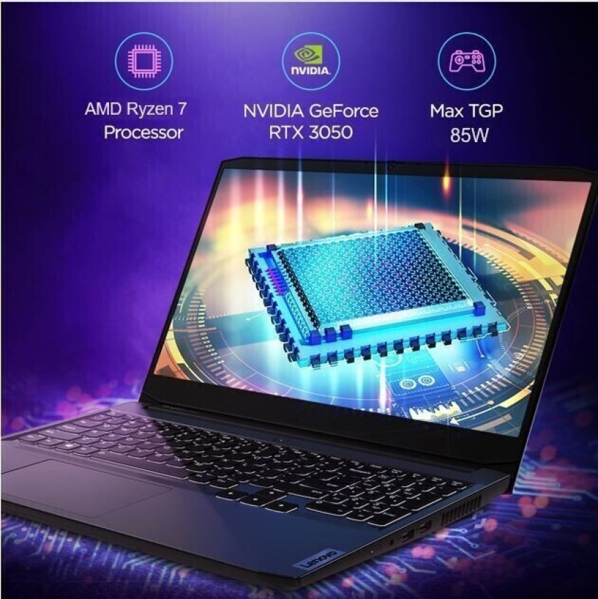 Lenovo IdeaPad Gaming 3 AMD Ryzen 7 Octa Core AMD R7-5800H - (16 GB/512 GB  SSD/Windows 11 Home/4 GB Graphics/NVIDIA GeForce RTX 3050) 15ACH6 |  15ACH6D1 Gaming Laptop Rs.118890 Price in India -