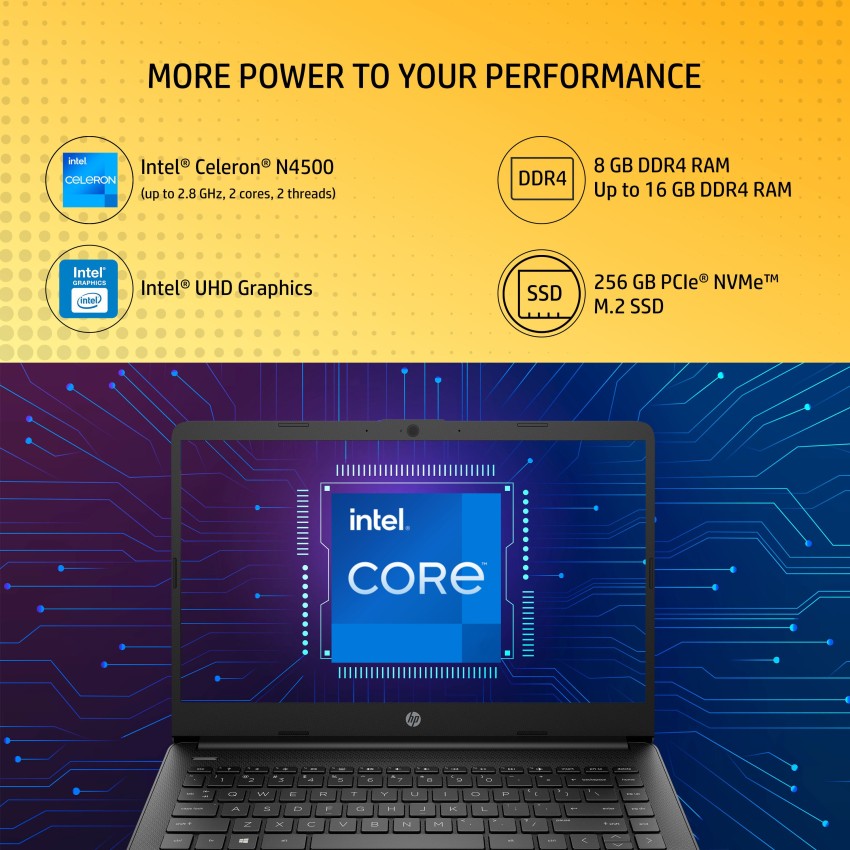 HP 14s Intel Celeron Dual Core N4500 - (8 GB/256 GB SSD/Windows 11 Home)  14s- dq3032tu Thin and Light Laptop Rs.36865 Price in India - Buy HP 14s  Intel Celeron Dual Core