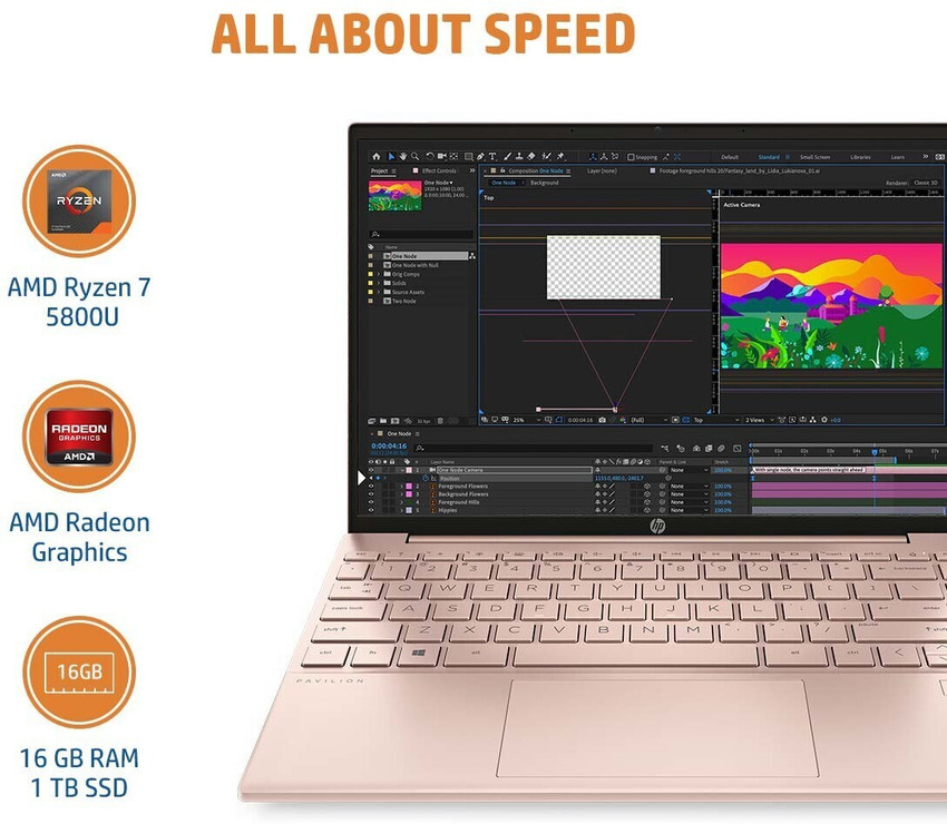 HP Pavilion 13 AMD Ryzen 7 Octa Core 5800U - (16 GB/1 TB SSD