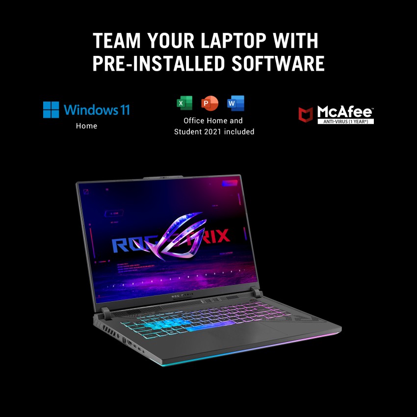 ASUS ROG Strix G16 (2023) Gaming Laptop, 16 16:10 FHD 165Hz, GeForce RTX  4060, Intel Core i7-13650HX, 16GB DDR5, 512GB PCIe SSD, Wi-Fi 6E, Windows  11, G614JV-AS73 