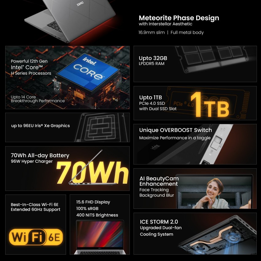 Infinix ZERO BOOK ULTRA Series Laptop Intel Intel Core i9 12th Gen 12900H -  (16 GB/SSD/512 GB SSD/Windows 11 Home) ZL12 Business Laptop Rs.129990 Price  in India - Buy Infinix ZERO BOOK