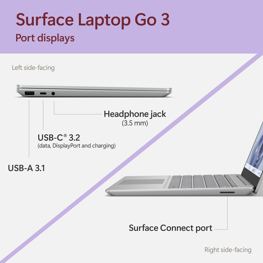 MICROSOFT Laptop Go 3 Intel Core i5 12th Gen 1235U - (8 GB/256 GB 