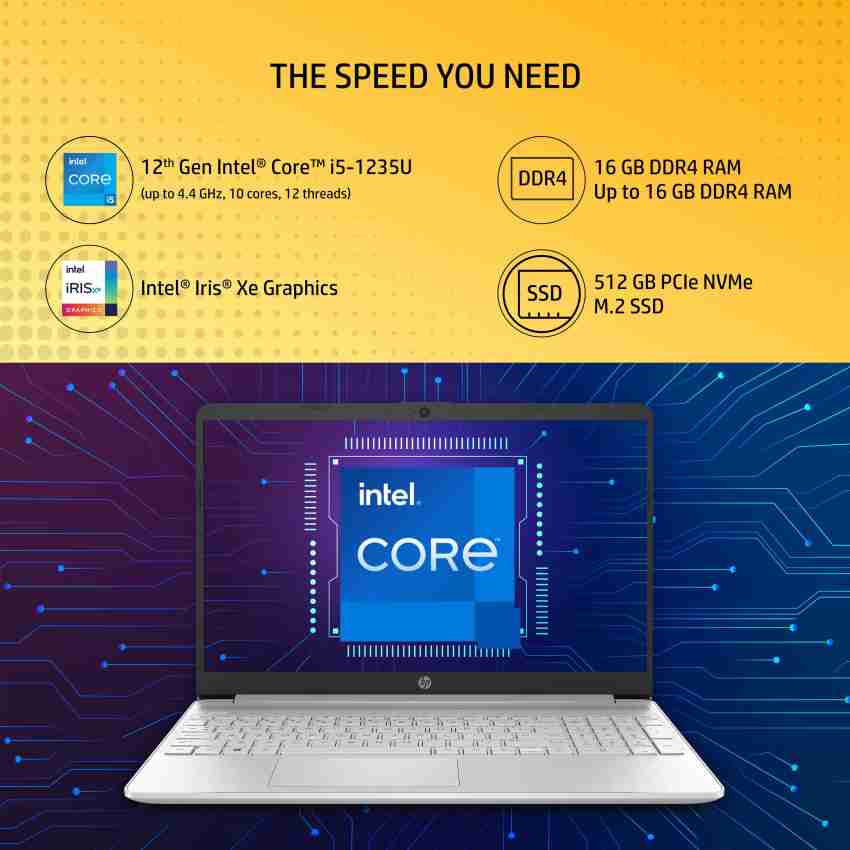 HP 2023 Intel Core i5 12th Gen 1235U - (8 GB/512 GB SSD/Windows 11 Home) 15s-fy5002TU  Thin and Light Laptop Rs.70822 Price in India - Buy HP 2023 Intel Core i5  12th