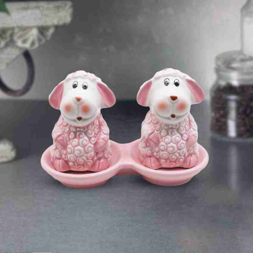 Salt Pepper Set for Dining Table & Kitchen Ceramic Salt and Pepper Shakers  80 ml