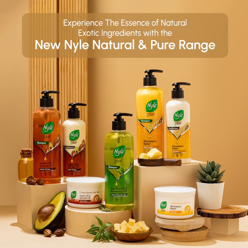 Nyle Natural & Pure Anti-Frizz Conditioner,Paraben Free,With Argan Oil &  Avocado Oil