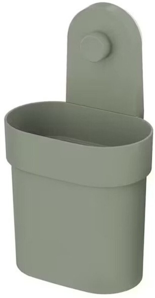 ÖBONÄS Container with suction cup, gray-green - IKEA