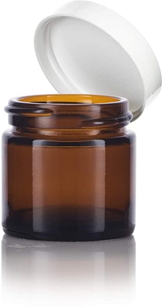 Dark amber 2oz 60ml cosmetic glass jar with gold lids - Glass bottle  manufacturer-MC Glass