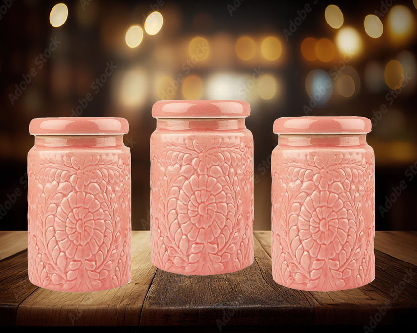 Pink storage jars online tea coffee