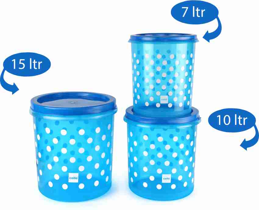 Plastic 5,7 & 10kg Big Container Set, 10000 mL