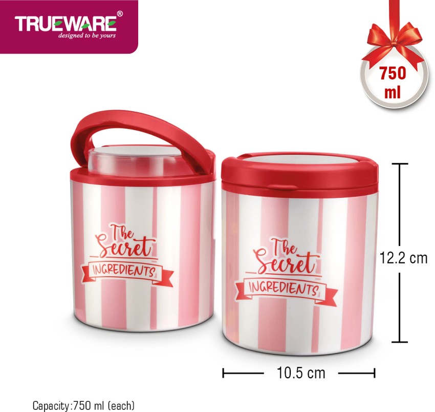 Trueware Plastic Tea Coffee & Sugar Container - 750 ml, 750 ml