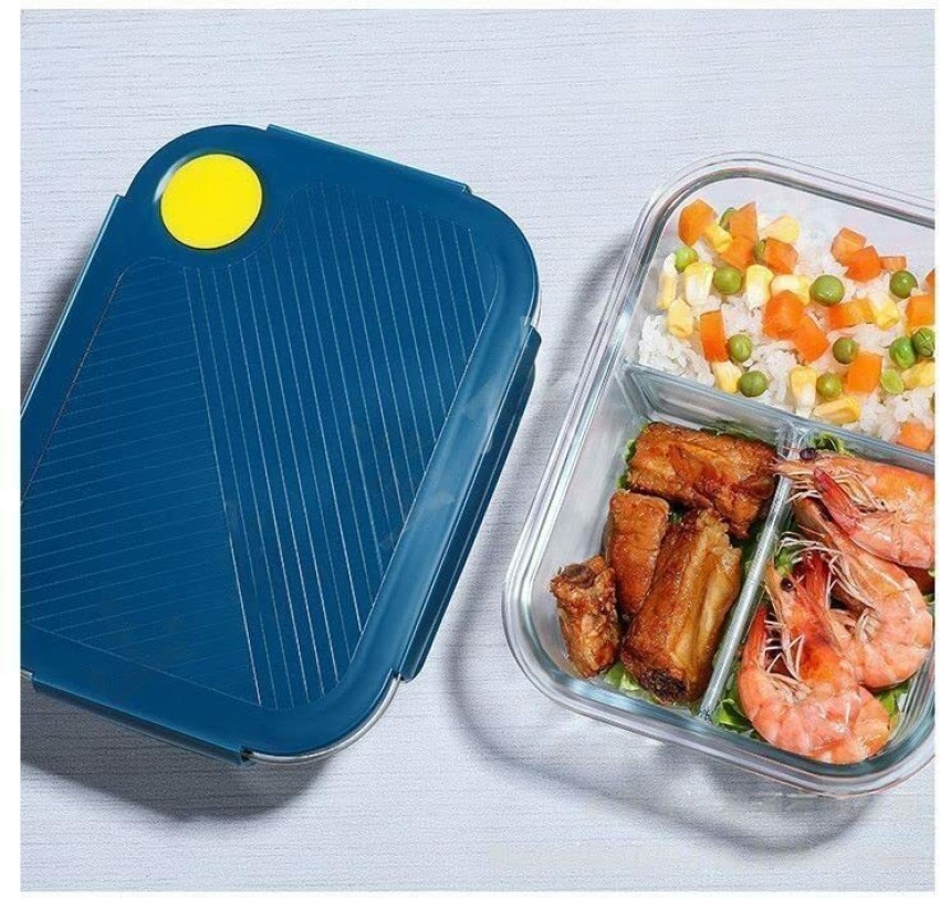 Buy RIOMTRIC Glass Lunch Box Containers Tiffin 1000 ML 2 Partition