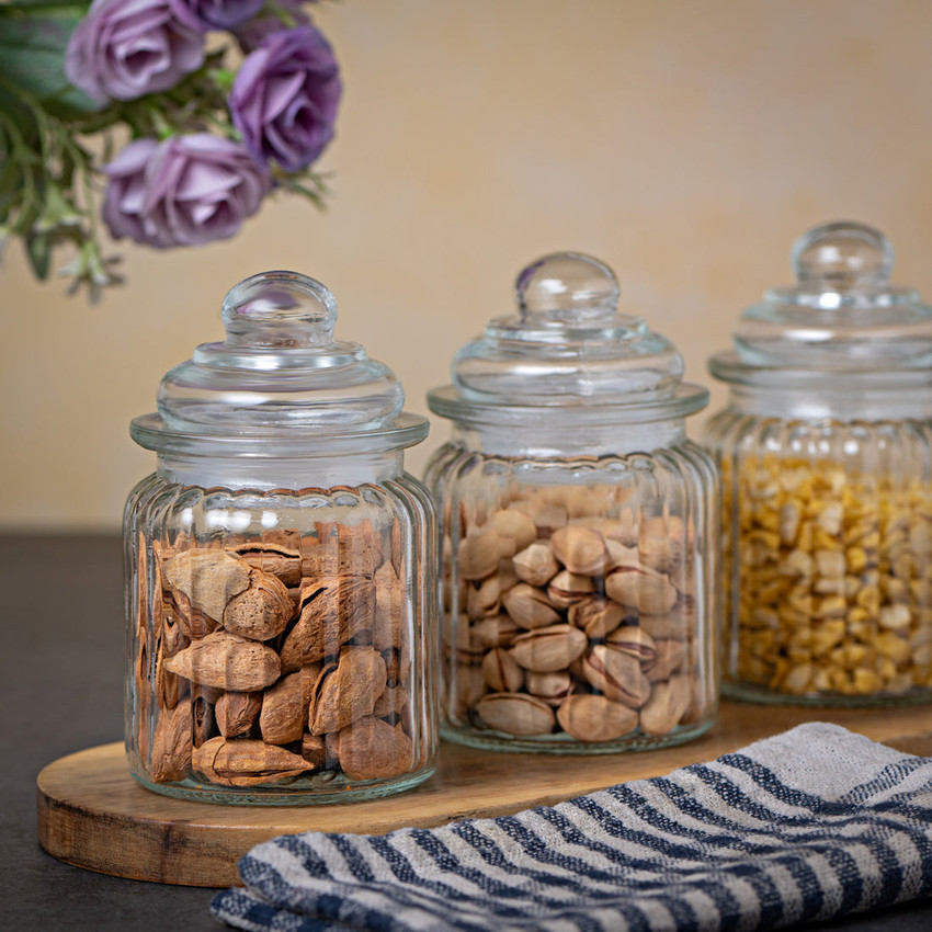 Cookie jars glass top