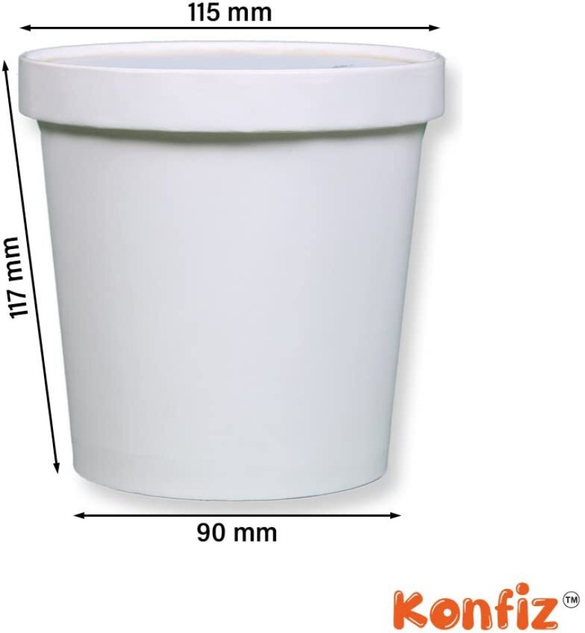 White Plain Paper Container With Lid 750ml