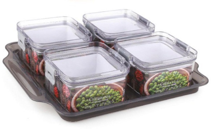 Plastic Food Containers with Grey Clips