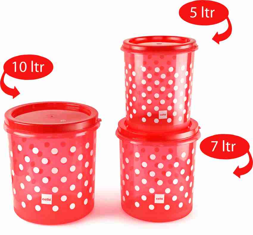 Plastic 5,7 & 10kg Big Container Set, 10000 mL