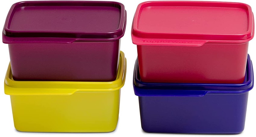 Tupperware Keep Tab Plastic Container Set, 500ml, Set of 4, Multicolour