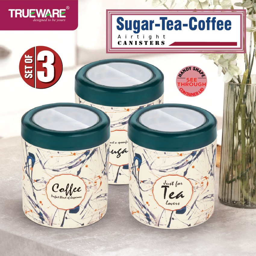 Trueware Plastic Tea Coffee & Sugar Container - 750 ml, 750 ml