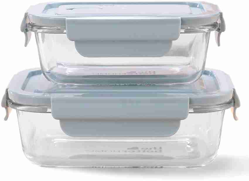 Glass food storage box 570 ml, with 2 separate compartments