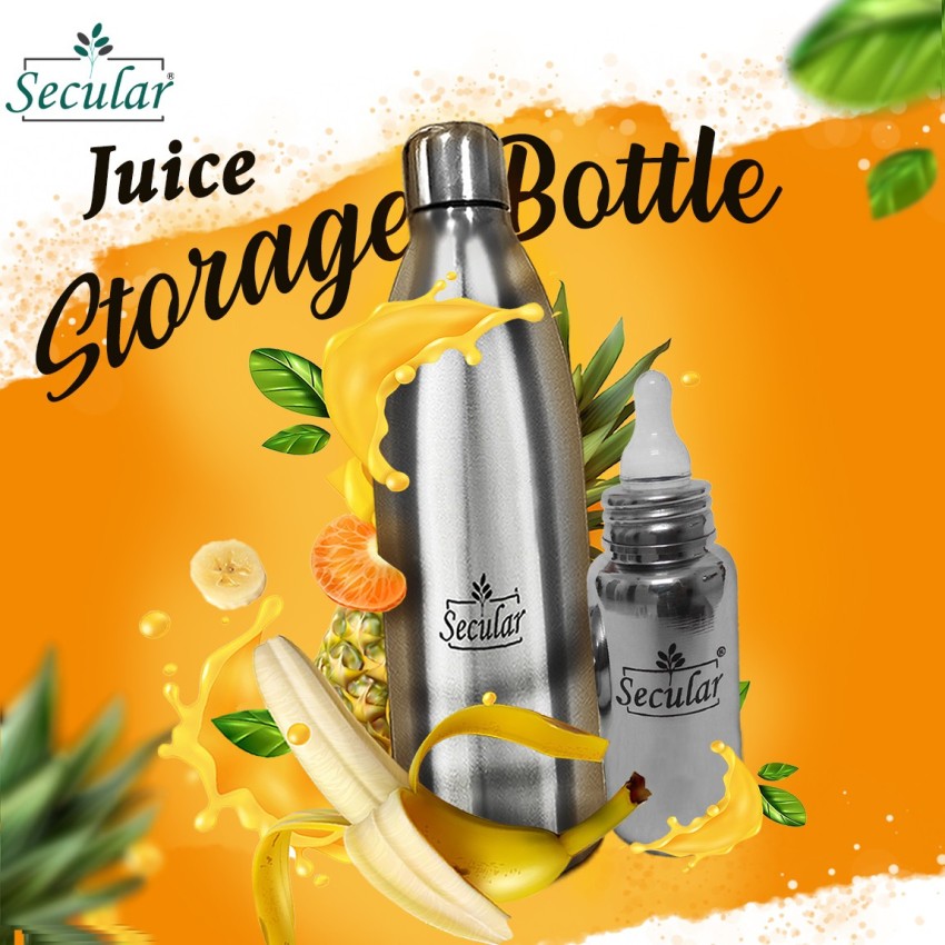 Secular Juice Storage Bottle, Stainless Steel Fresh Juice Bottle (Pack of  2) 1000 ml Bottle - Buy Secular Juice Storage Bottle, Stainless Steel Fresh  Juice Bottle (Pack of 2) 1000 ml Bottle