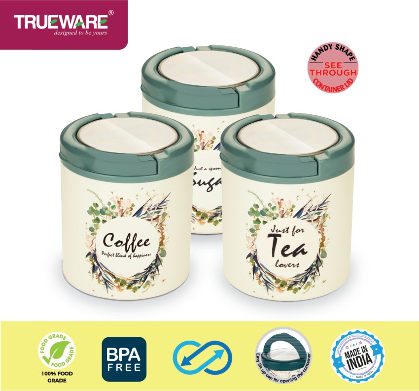 Trueware Plastic Tea Coffee & Sugar Container - 750 ml, 750 ml