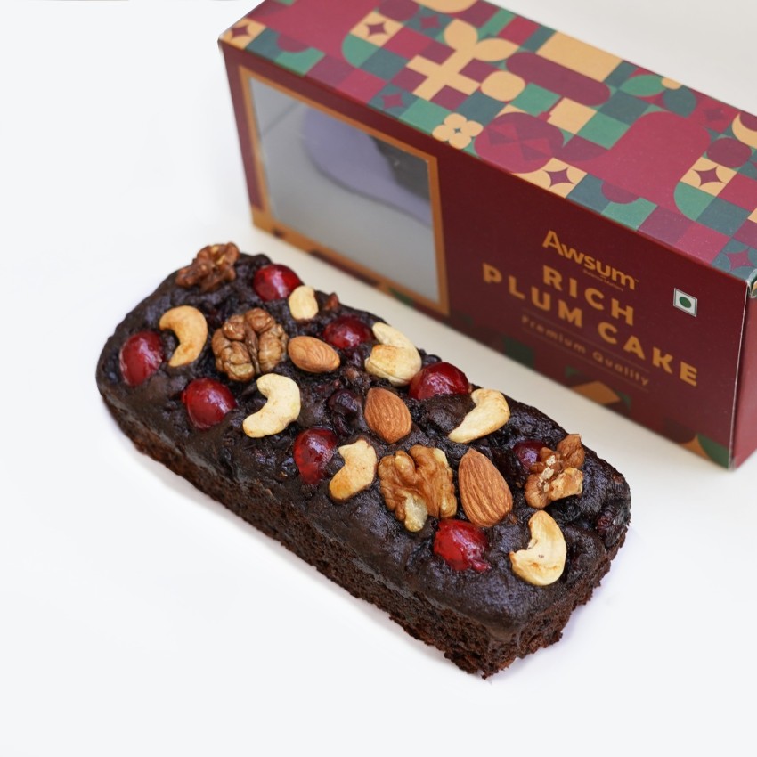 AWSUM Plum Cake - 250g, Premium Plum Cake, Christmas Plum Cake made with  fruits & Nuts Cookie Cake Price in India - Buy AWSUM Plum Cake - 250g, Premium  Plum Cake