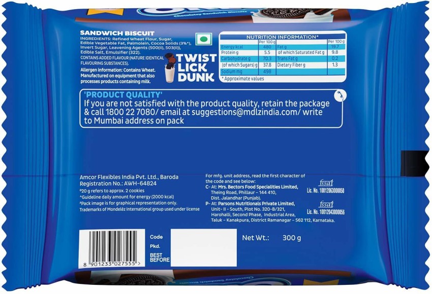 Cadbury Oreo Choco Creme Biscuit Family Pack, 300 G, 54% OFF