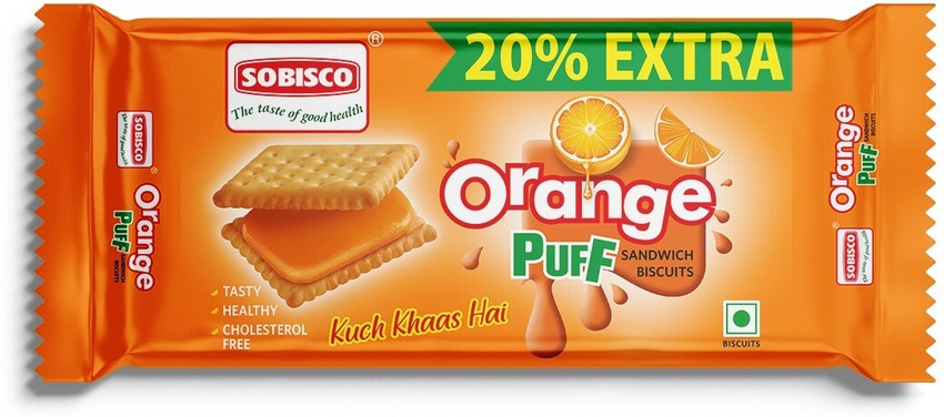 SOBISCO Orange puff cream biscuits Cream Sandwich Price in India