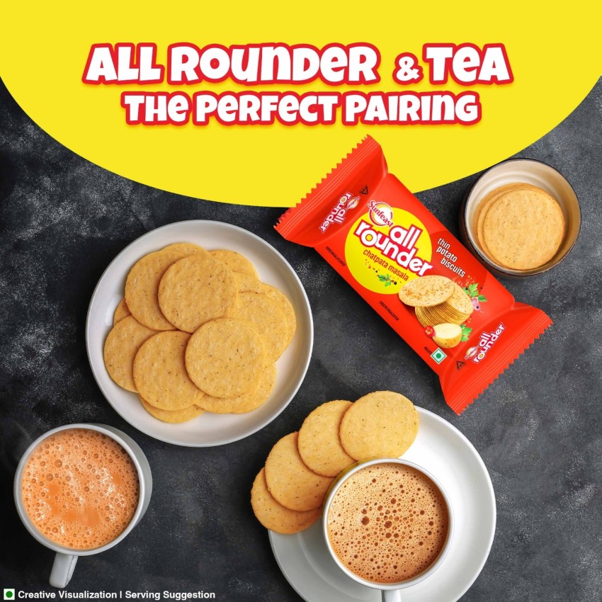 Sunfeast All Rounder, Thin Light Potato Biscuit with Chatpata Masala  Flavour Salted Biscuit Price in India - Buy Sunfeast All Rounder, Thin  Light Potato Biscuit with Chatpata Masala Flavour Salted Biscuit online