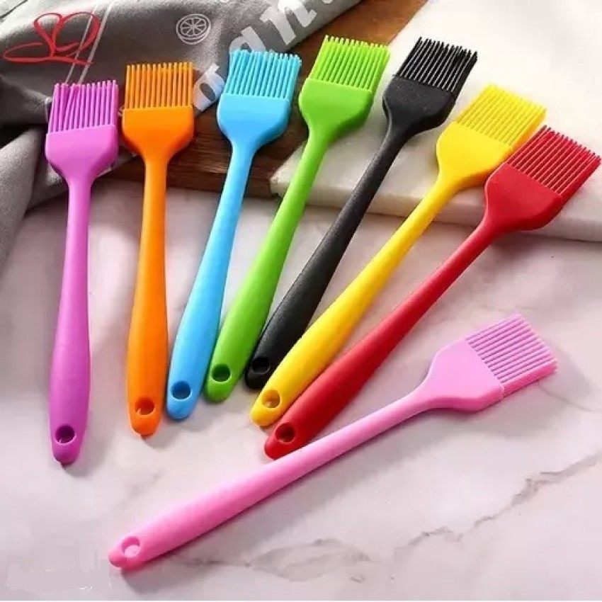 1pc Bbq Brush Set With Silicone Long Handle Oil Brush & Baking Brush