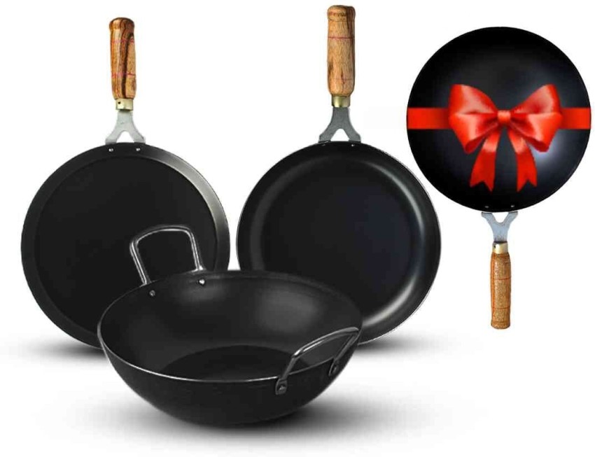 Cast Iron Cookware Set - Dosa Tawa (10Inch) + Skillet (1.5L)