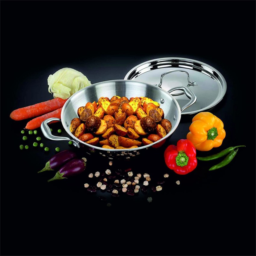 Buy Avias Triply Premium Stainless Steel Kadai With SS Lid – Avias