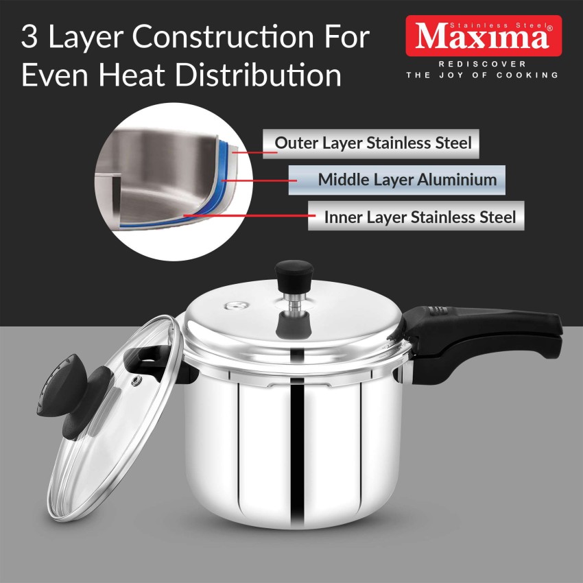 Buy Best Quality Triply Stainless Steel Pressure Cooker Combo Online – The  Indus Valley