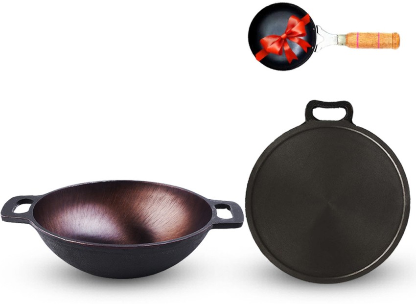 Buy Cast Iron Cookware Set: Kadai + Tawa Online @ Best Price - 40