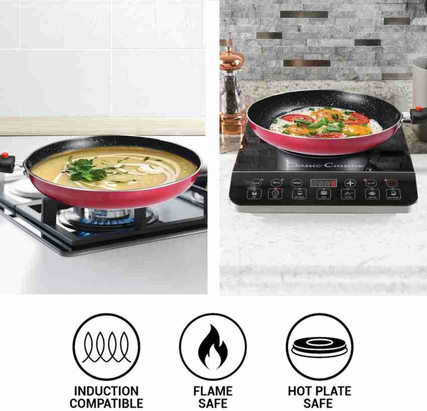 HIZLJJ 3 Piece Nonstick Pots & Pans Cookware Set Kitchen Kitchenware  Cooking Household Kitchen Combination Glass Cover | Induction | Non-Stick  pan