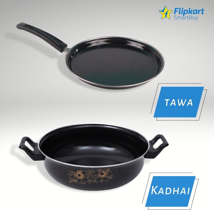 Flipkart SmartBuy Tawa and Fry Pan with Steel Lid Non-Stick Coated